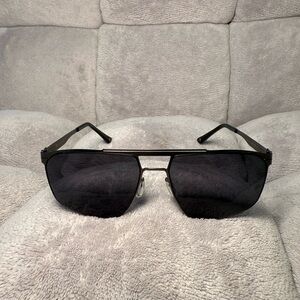 Alain Delon Black Aviator-Style Sunglasses